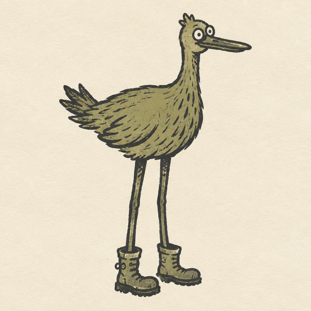 Bird In Boots Sticker — artwork by Milo Vantas